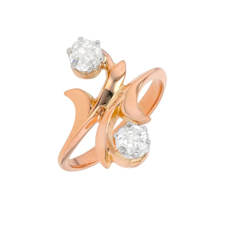 Bague vintage diamants 0.44 carat or jaune 2.87g Comme neuf -  reconditionné disponible sur Gemme Les Bijoux